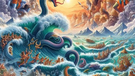  “Churning of the Ocean” – An Epic Tale of Cosmic Struggle and Divine Desire!